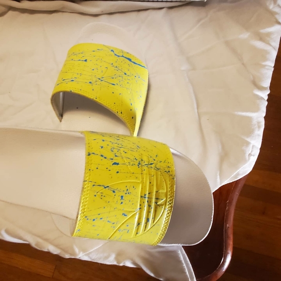 COPY - Custom Splatter mens Adidas Slides - Picture 2 of 3